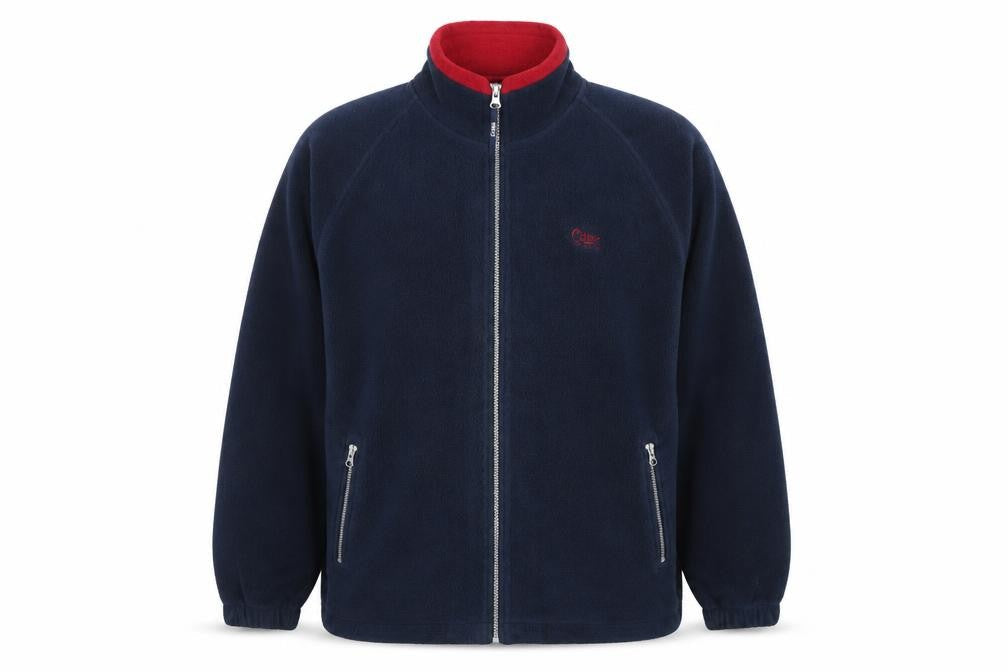 Cotton Traders Men’s Blue L Fleece Full Zip Stand-Up Collar Jacket