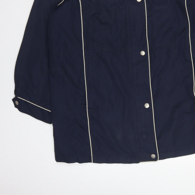 Dannimac Women’s Navy XL Hooded Rain Jacket Mid-Length Vintage