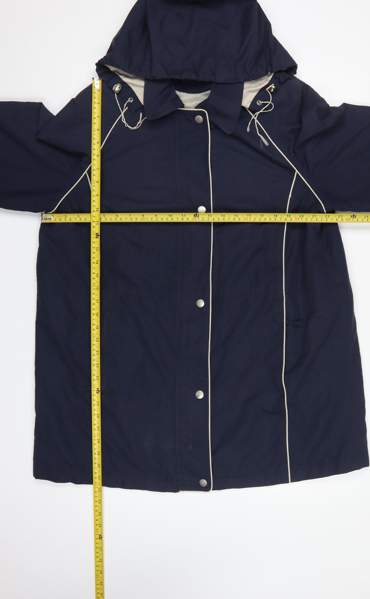 Dannimac Women’s Navy XL Hooded Rain Jacket Mid-Length Vintage