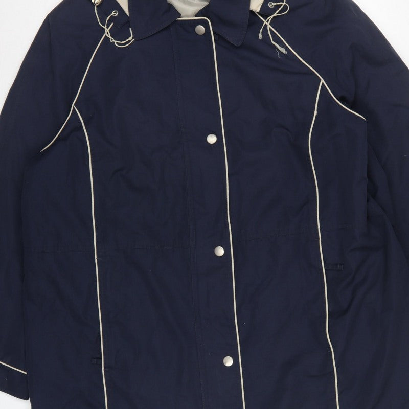 Dannimac Women’s Navy XL Hooded Rain Jacket Mid-Length Vintage