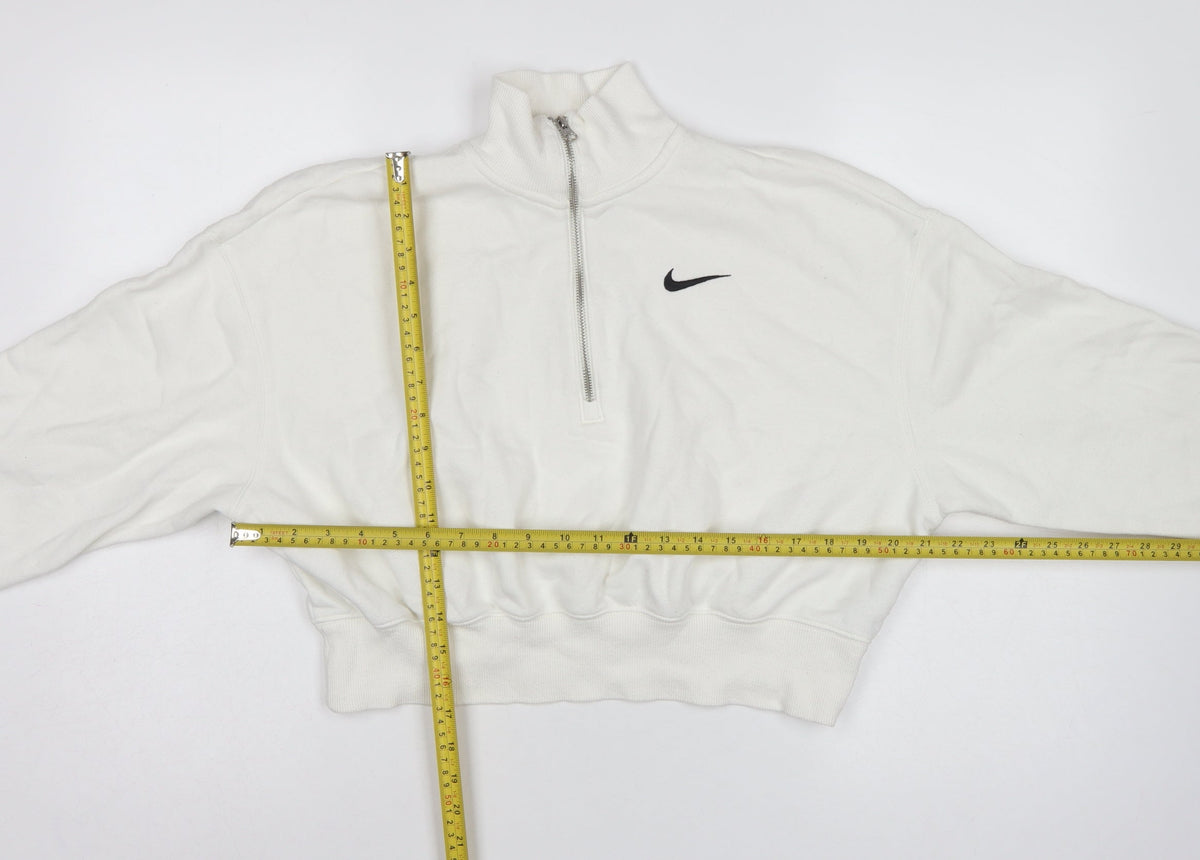 Nike Women’s White S Pullover 1/4 Zip Logo Sweatshirt