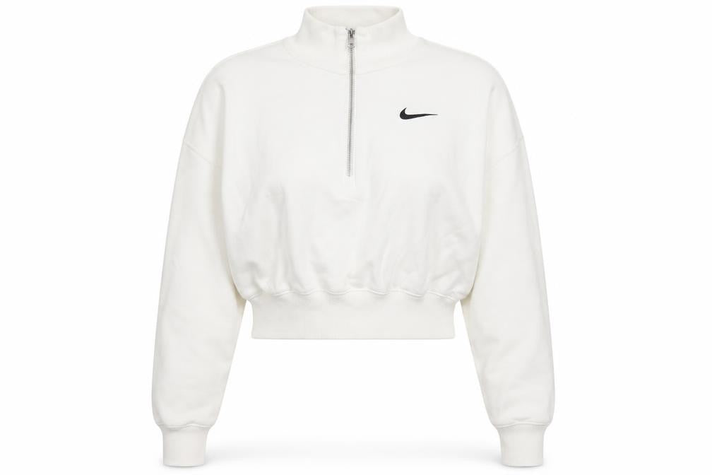 Nike Women’s White S Pullover 1/4 Zip Logo Sweatshirt