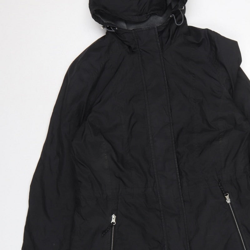 Free Country Women’s Black S Hooded Long Parka Coat Fleece Lined
