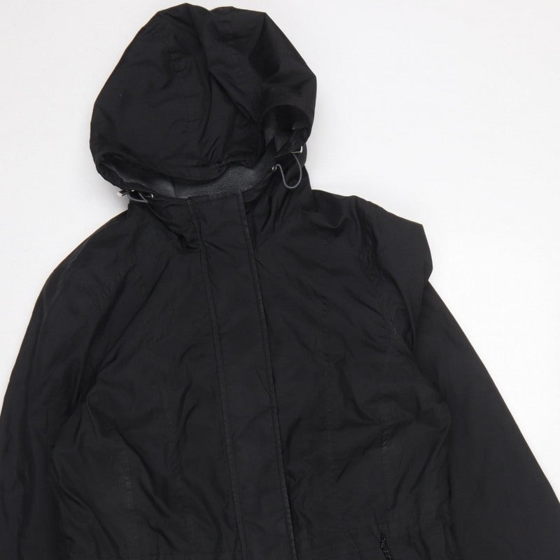 Free Country Women’s Black S Hooded Long Parka Coat Fleece Lined