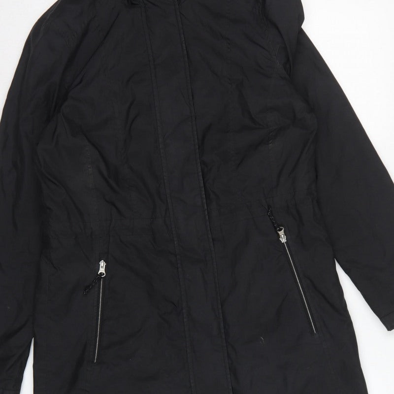 Free Country Women’s Black S Hooded Long Parka Coat Fleece Lined
