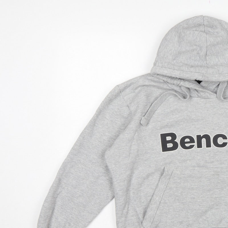 Bench Women Grey UK 16 XL Logo Pullover Hoodie Kangaroo Pocket