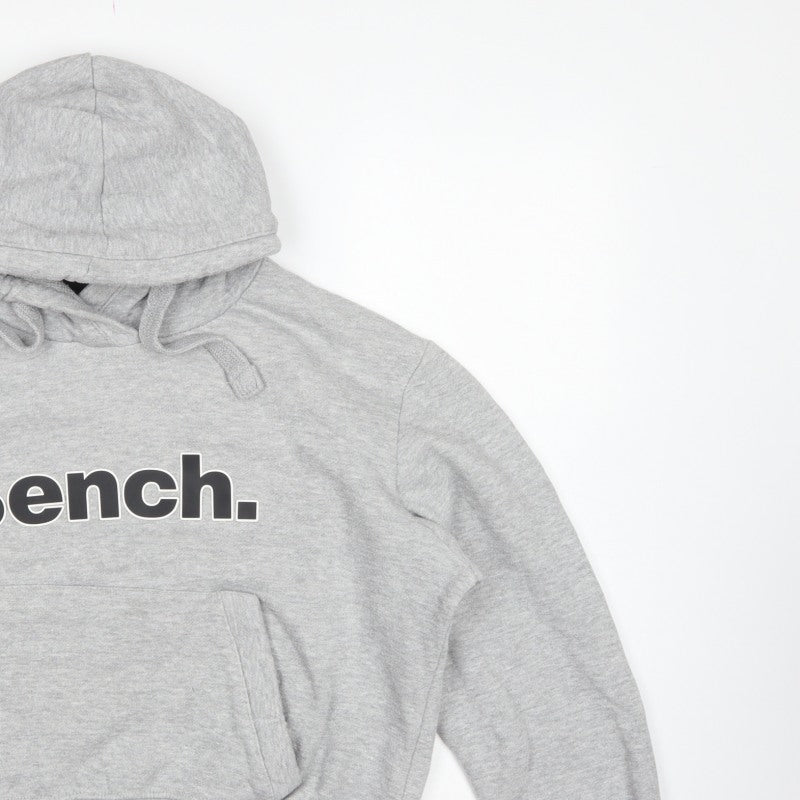 Bench Women Grey UK 16 XL Logo Pullover Hoodie Kangaroo Pocket