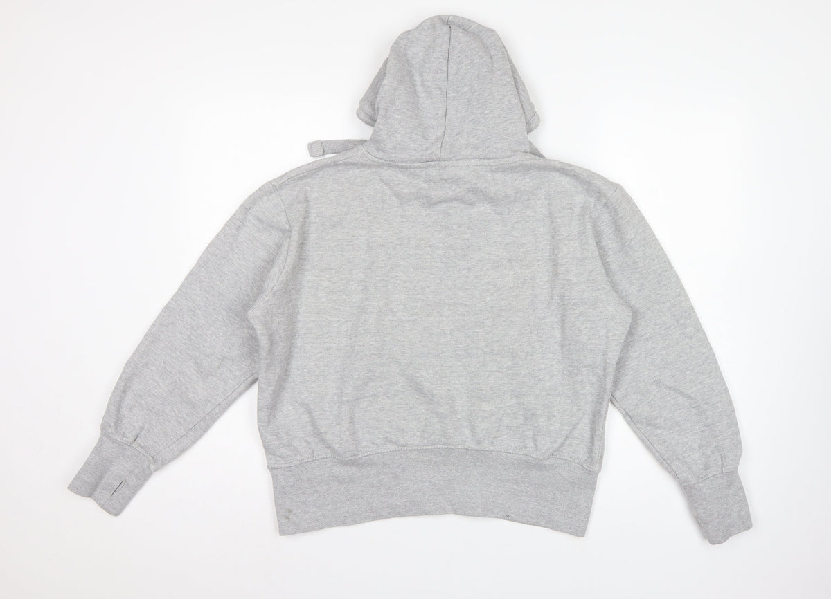 Bench Women Grey UK 16 XL Logo Pullover Hoodie Kangaroo Pocket