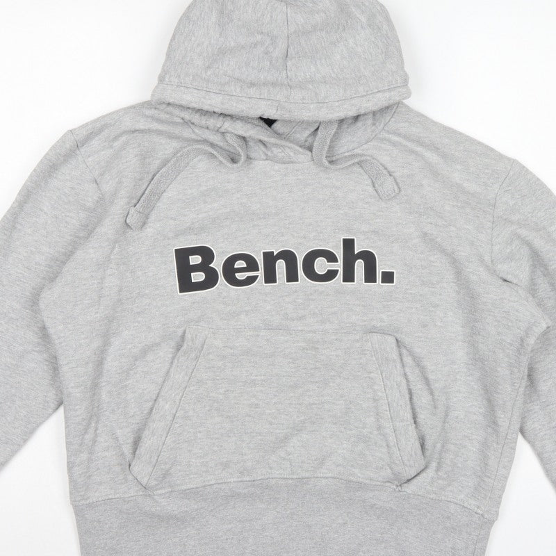 Bench Women Grey UK 16 XL Logo Pullover Hoodie Kangaroo Pocket