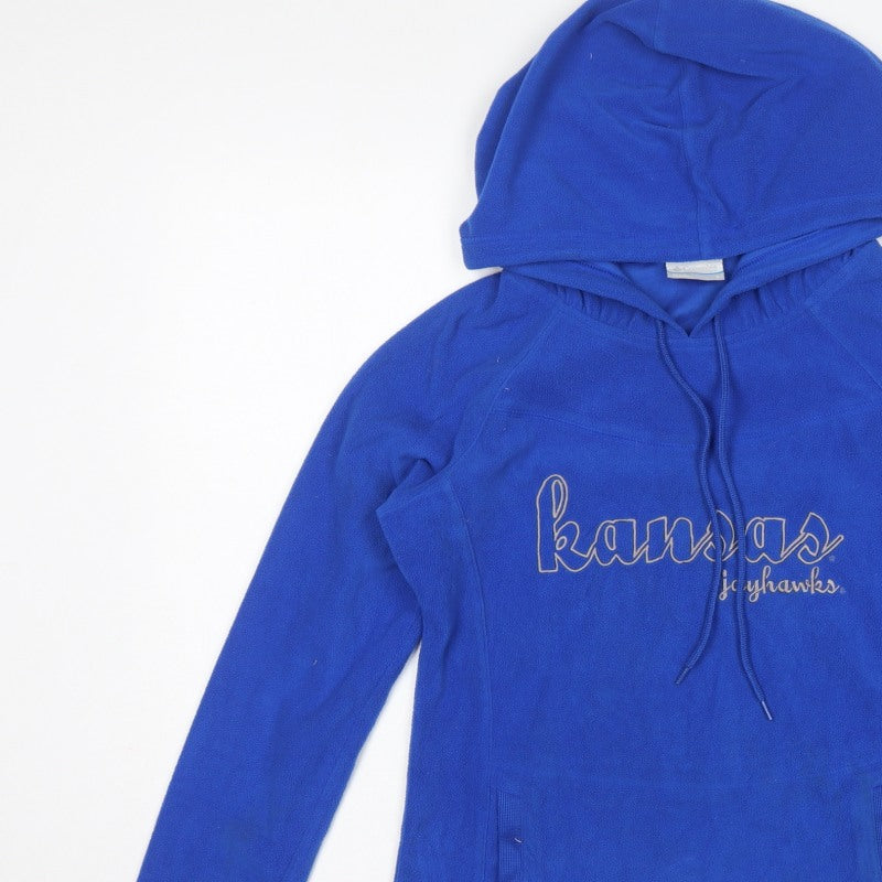 Columbia Womens Blue Kansas Jayhawks Fleece Hoodie Size S Pullover
