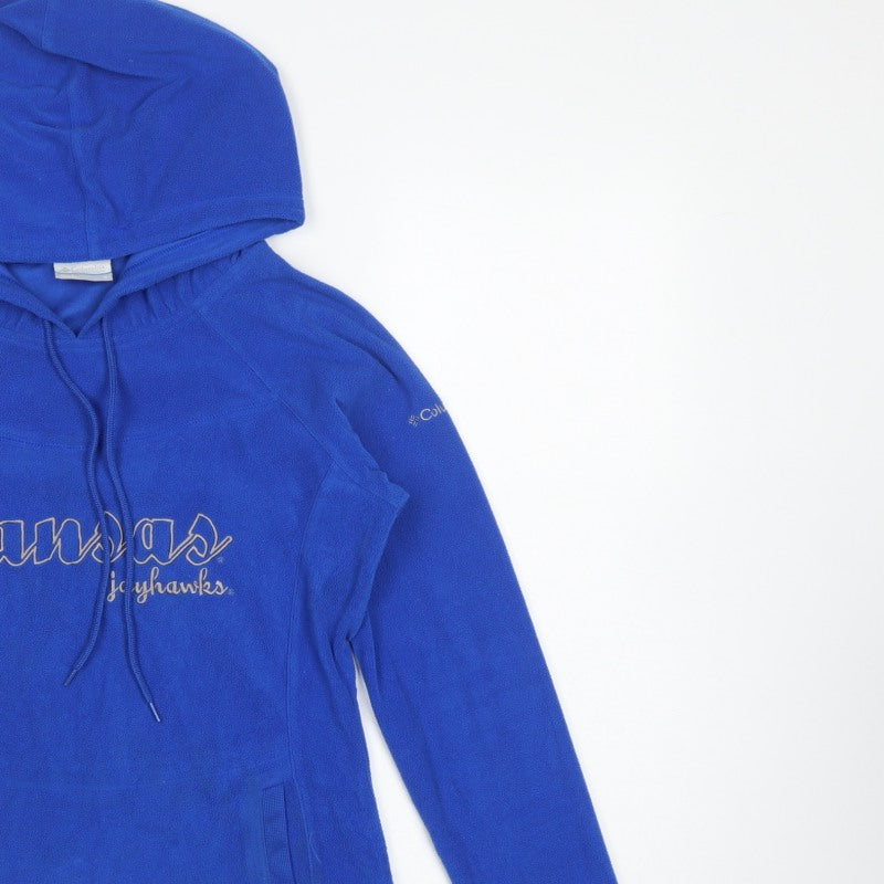 Columbia Womens Blue Kansas Jayhawks Fleece Hoodie Size S Pullover