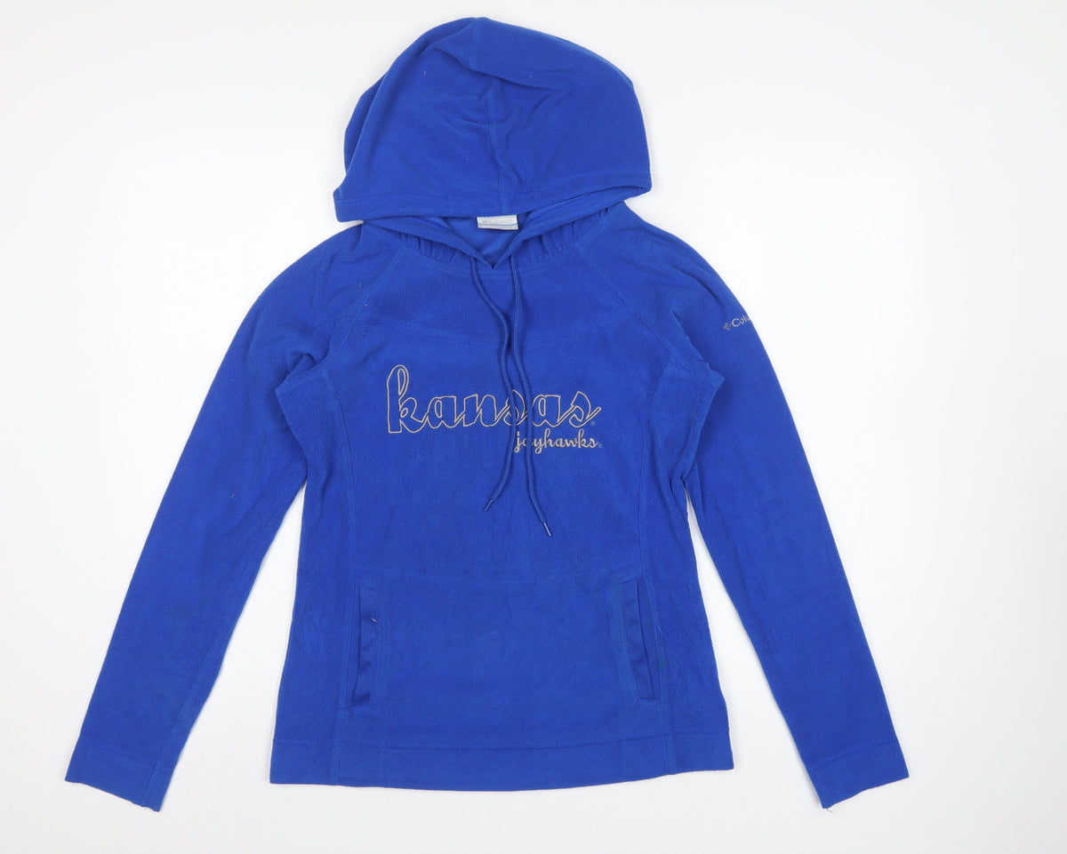Columbia Womens Blue Kansas Jayhawks Fleece Hoodie Size S Pullover