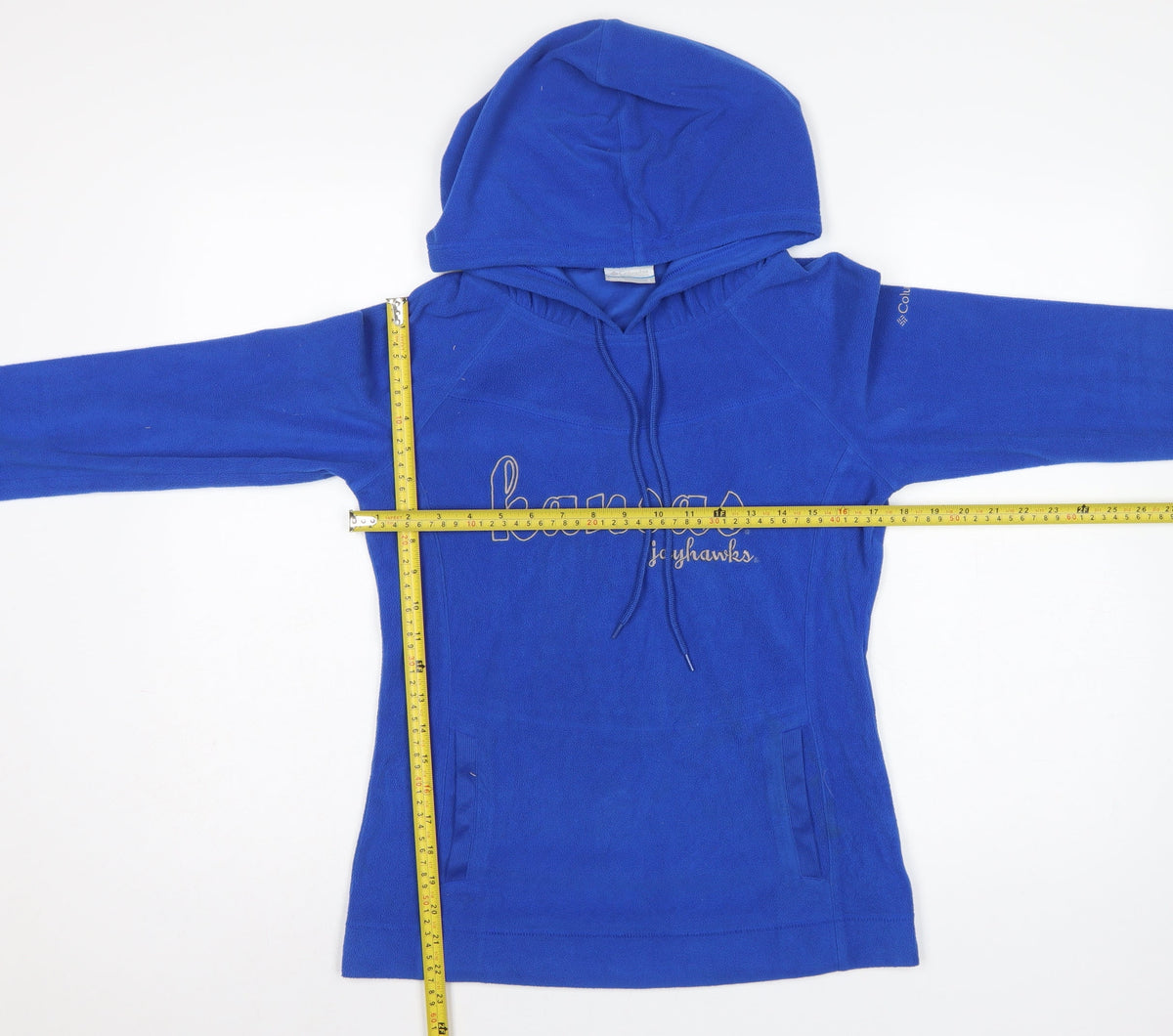 Columbia Womens Blue Kansas Jayhawks Fleece Hoodie Size S Pullover