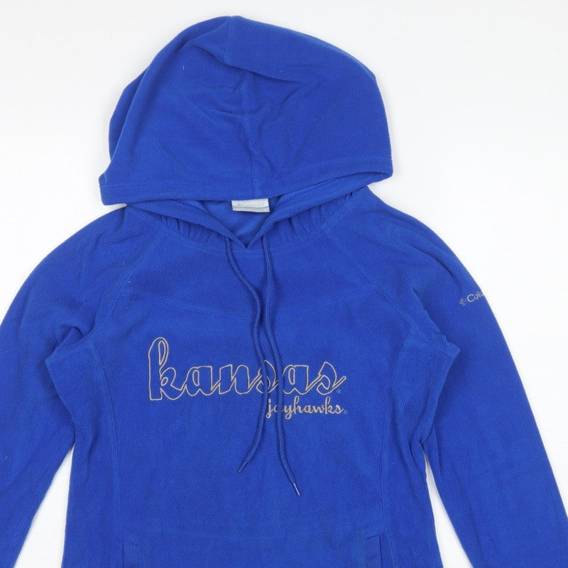 Columbia Womens Blue Kansas Jayhawks Fleece Hoodie Size S Pullover