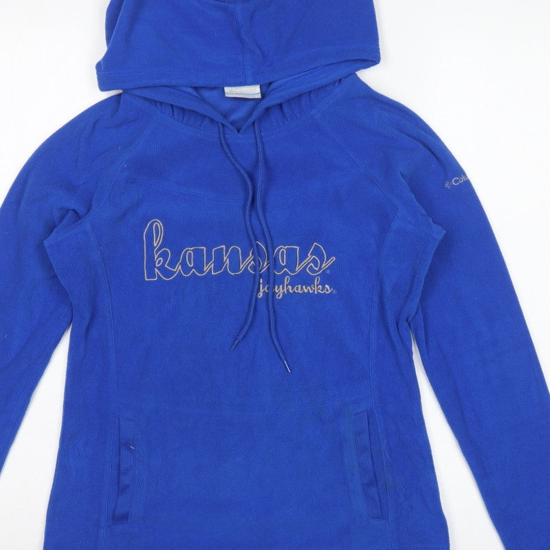 Columbia Womens Blue Kansas Jayhawks Fleece Hoodie Size S Pullover