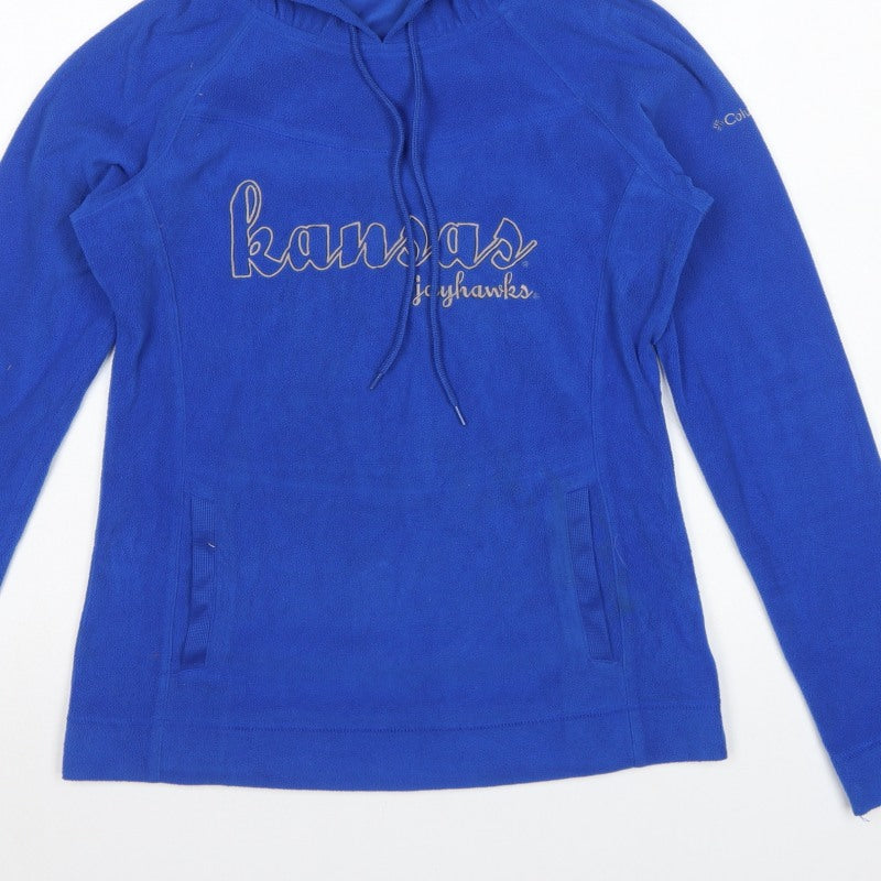 Columbia Womens Blue Kansas Jayhawks Fleece Hoodie Size S Pullover