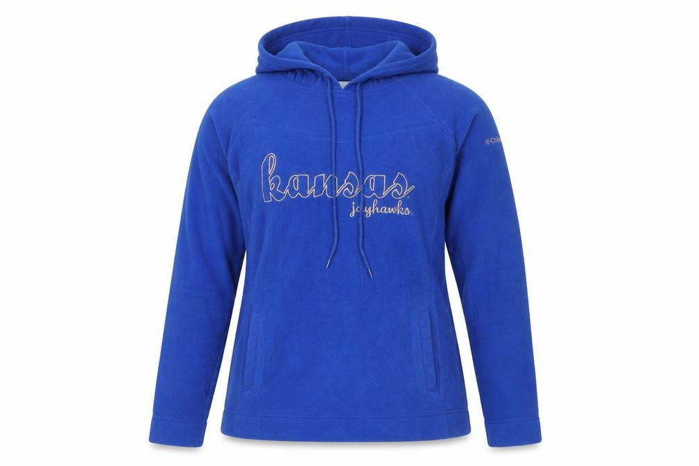 Columbia Womens Blue Kansas Jayhawks Fleece Hoodie Size S Pullover