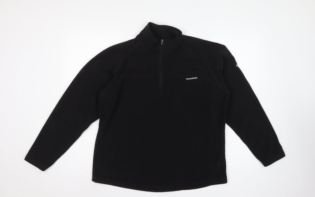Craghoppers Women Black UK 16 Half Zip Fleece Pullover Sweatshirt