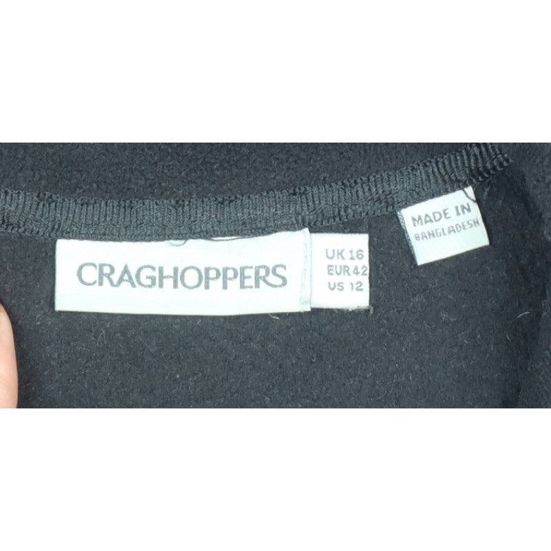 Craghoppers Women Black UK 16 Half Zip Fleece Pullover Sweatshirt