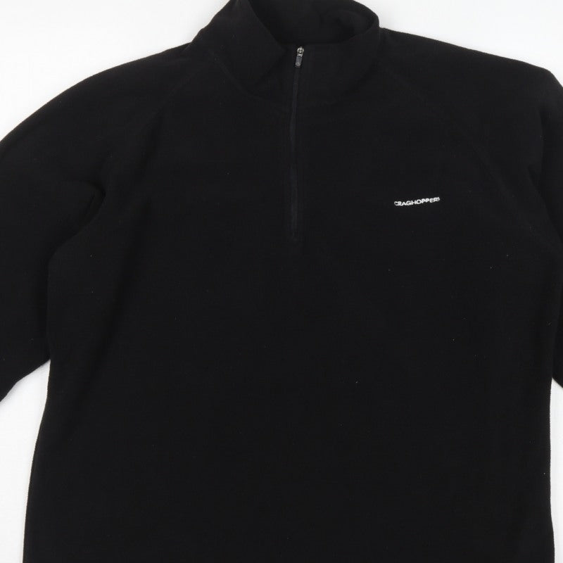 Craghoppers Women Black UK 16 Half Zip Fleece Pullover Sweatshirt