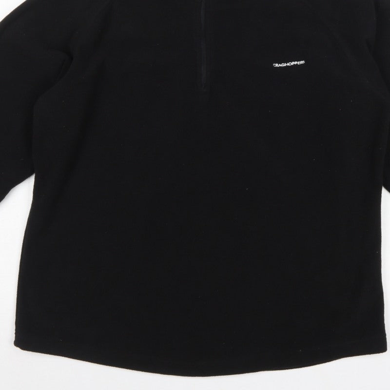 Craghoppers Women Black UK 16 Half Zip Fleece Pullover Sweatshirt