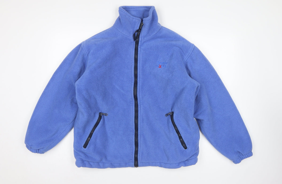 Bronte Men’s Blue M Fleece Full Zip Outdoor Jacket Made in England