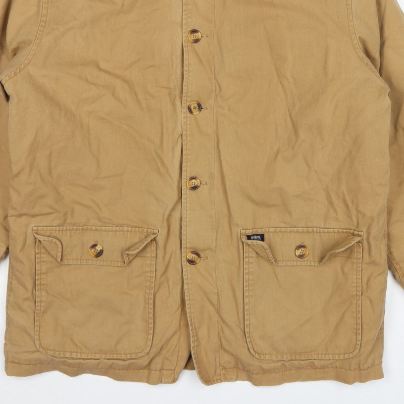 Cotton Traders Men’s Beige L Padded Canvas Button Jacket