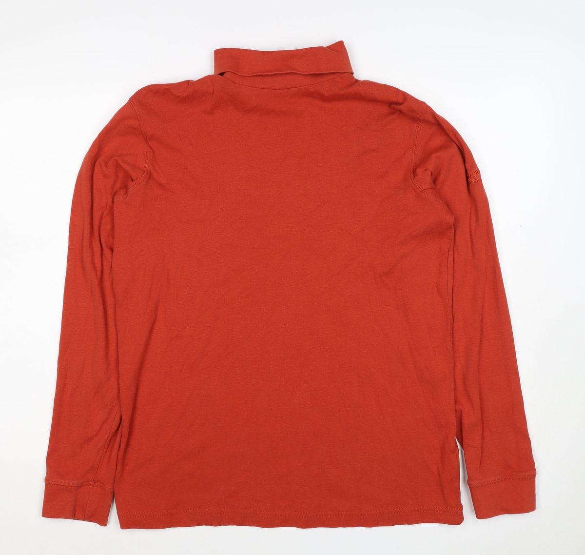 Cotton Traders Women Red L Cotton Roll Neck Long Sleeve Basic Top