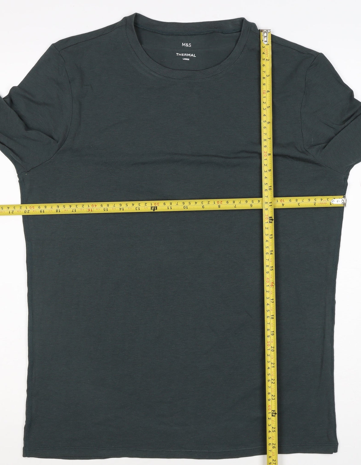 Marks and Spencer Men’s Black Large Thermal Long Sleeve Crew Neck T-Shirt