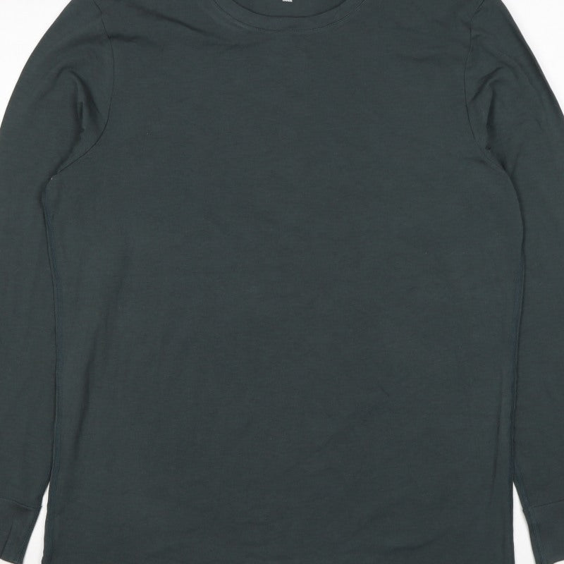 Marks and Spencer Men’s Black Large Thermal Long Sleeve Crew Neck T-Shirt