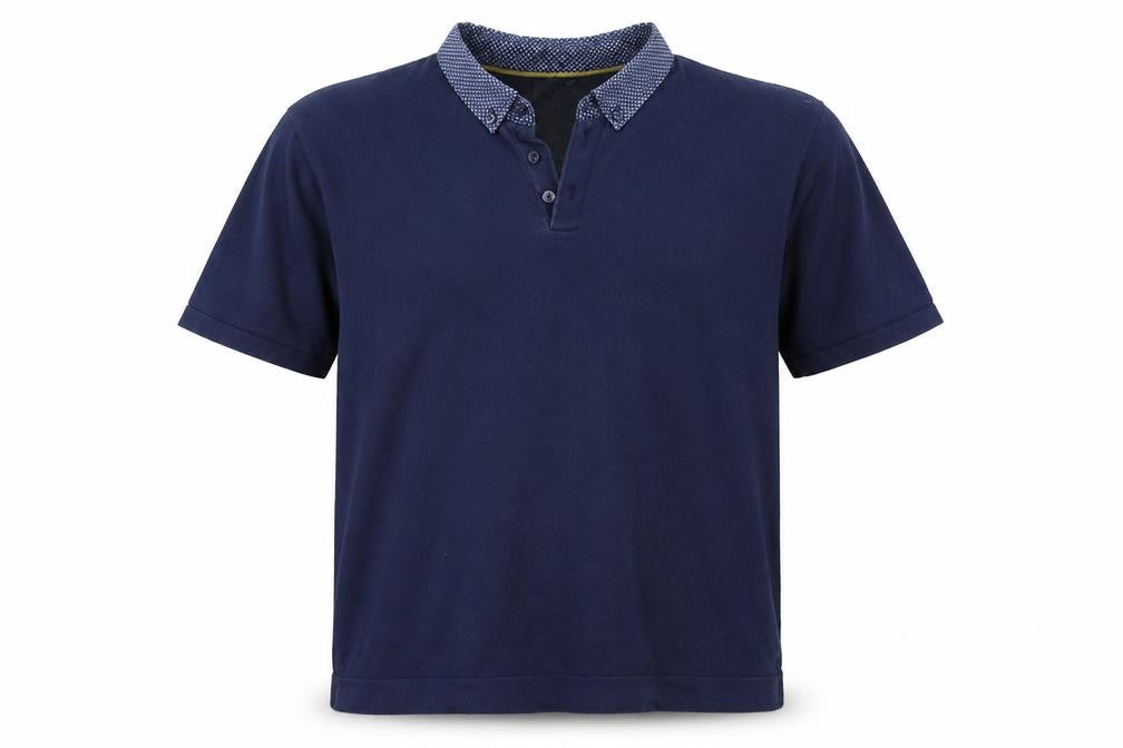 Next Mens Blue XL Short Sleeve Button Down Collar Polo Shirt