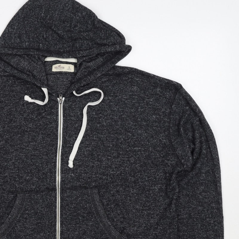 Hollister Women’s Black L Full Zip Hooded Knit Hoodie