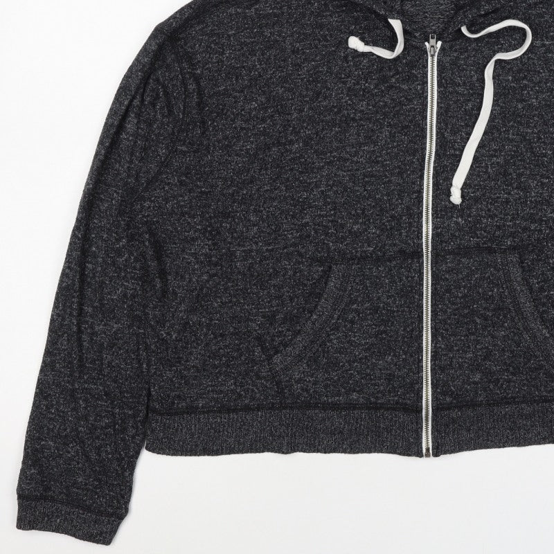 Hollister Women’s Black L Full Zip Hooded Knit Hoodie