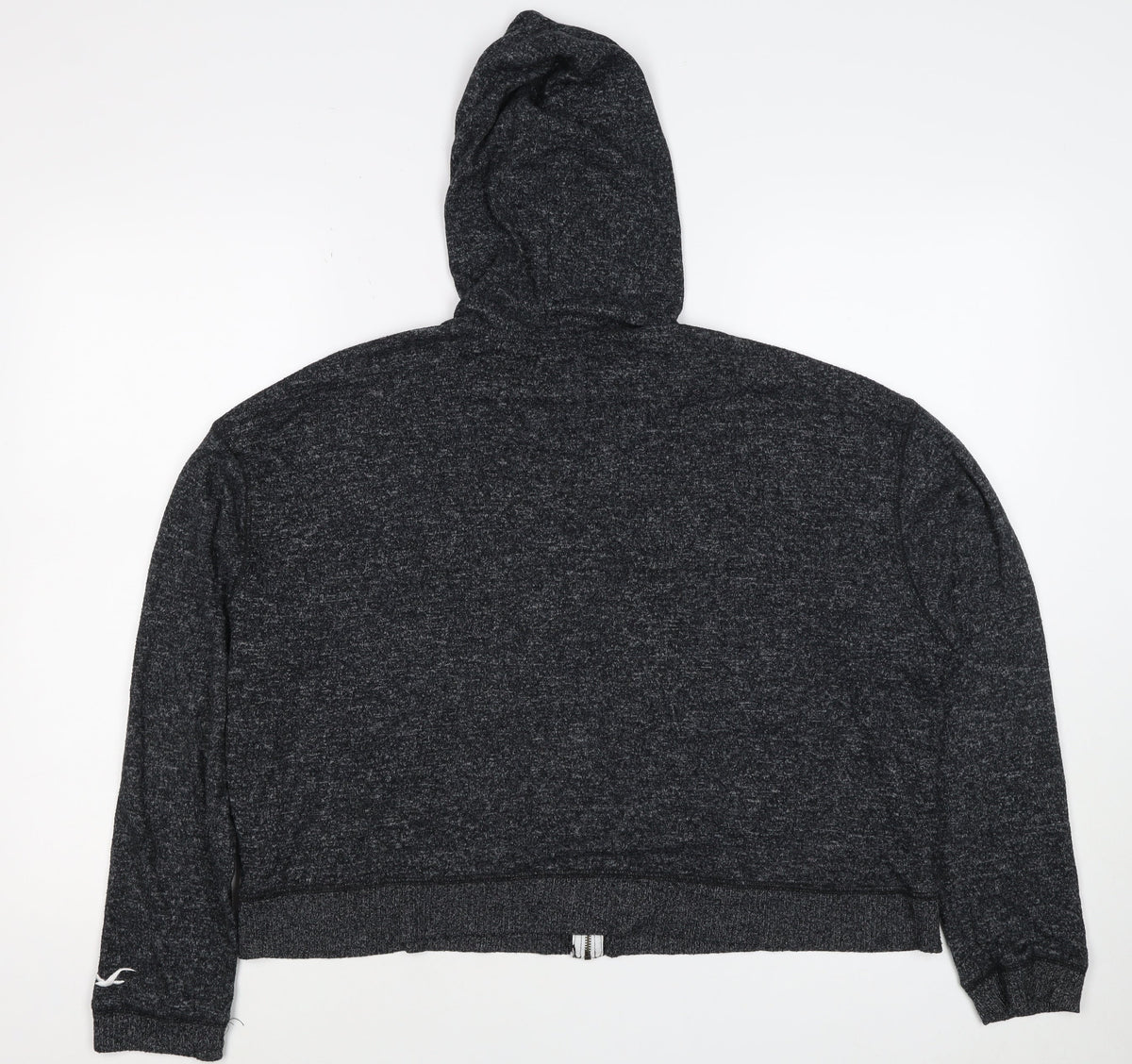 Hollister Women’s Black L Full Zip Hooded Knit Hoodie