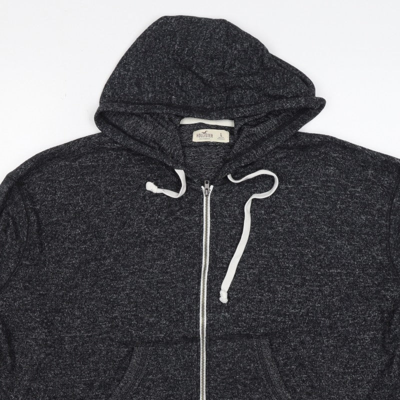 Hollister Women’s Black L Full Zip Hooded Knit Hoodie