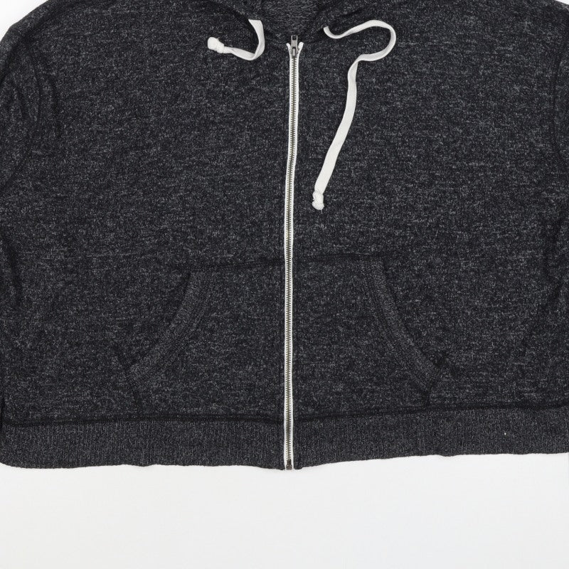 Hollister Women’s Black L Full Zip Hooded Knit Hoodie