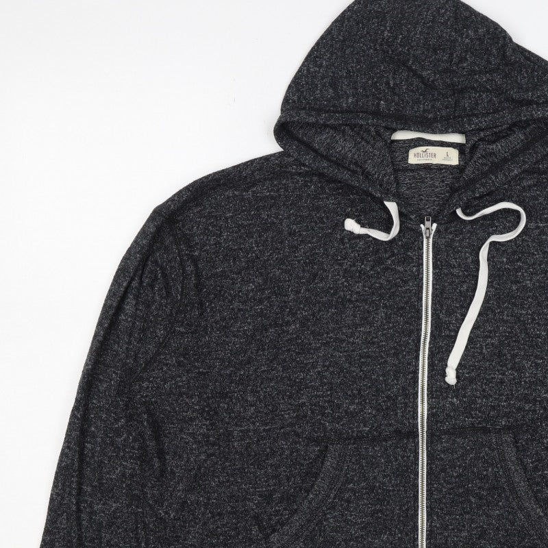 Hollister Women’s Black L Full Zip Hooded Knit Hoodie