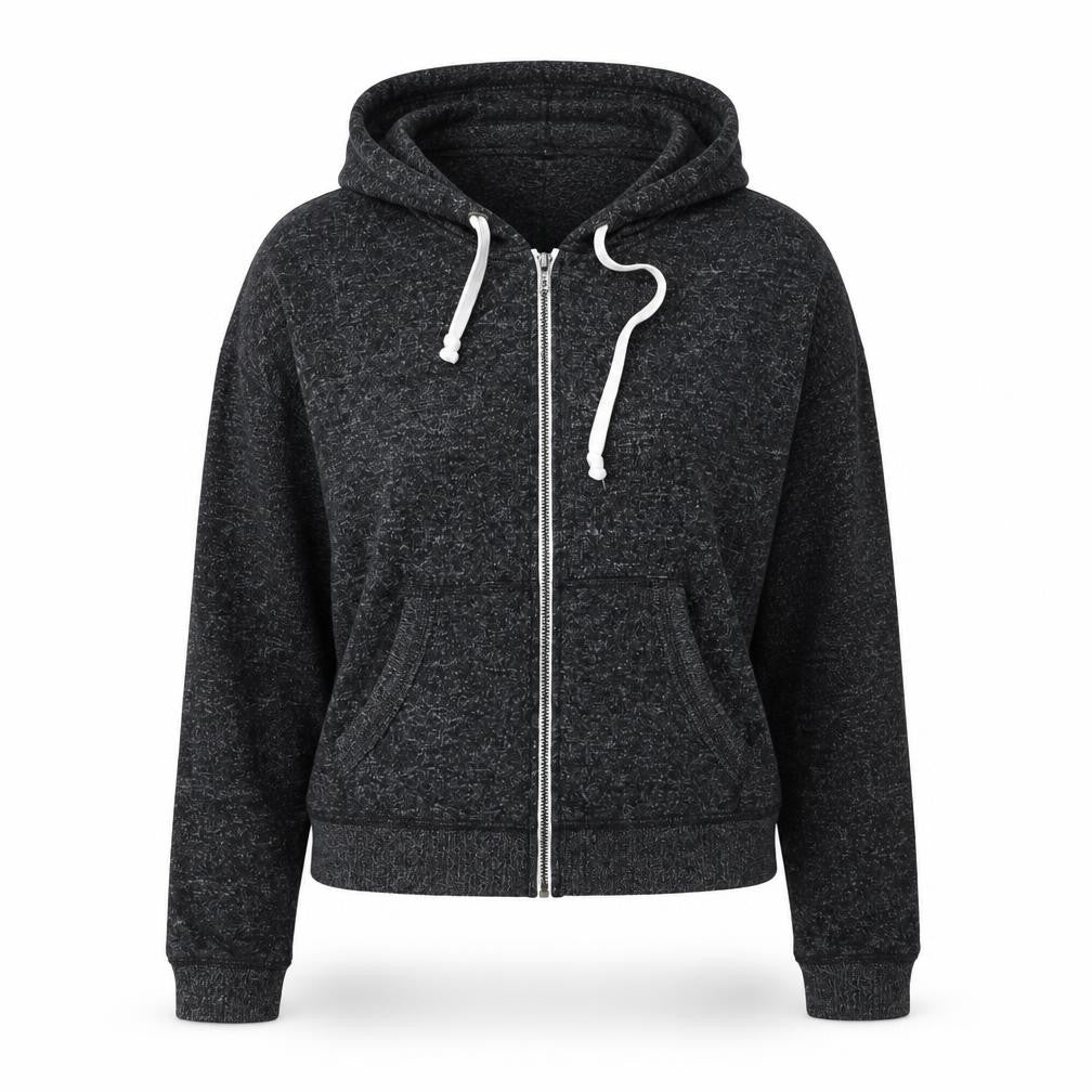 Hollister Women’s Black L Full Zip Hooded Knit Hoodie