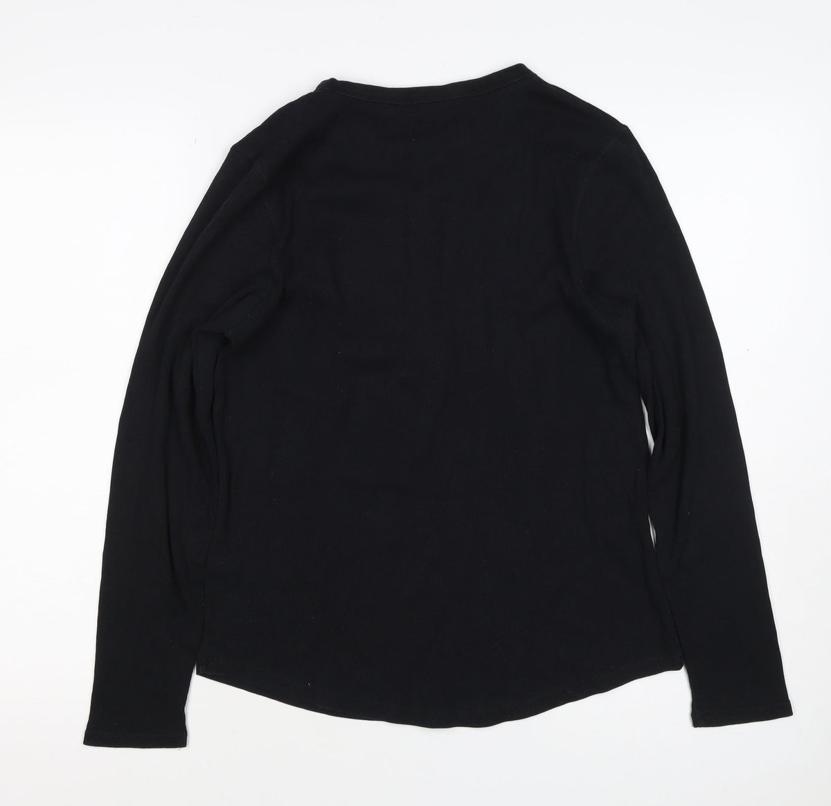 Marks and Spencer Women’s Black UK 16 Henley Long Sleeve Jersey Top
