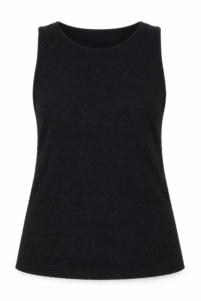 Dorothy Perkins Women Black UK 12 Basic Lace Short Sleeve T-Shirt