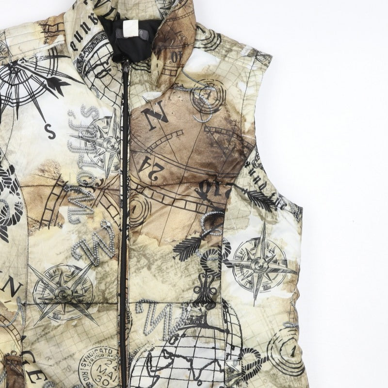 Dolcezza Women’s Multicoloured S Padded Nautical Map Zip Waistcoat