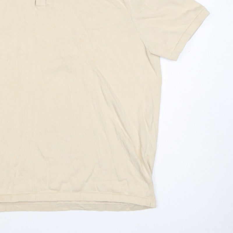 2nd Chapter Men’s Beige XL Cotton Short Sleeve Classic Polo Shirt