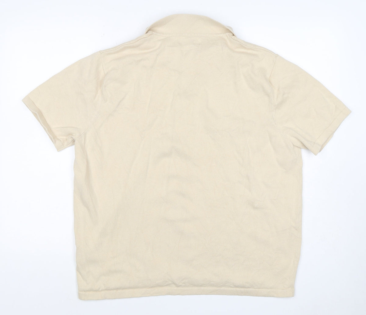 2nd Chapter Men’s Beige XL Cotton Short Sleeve Classic Polo Shirt