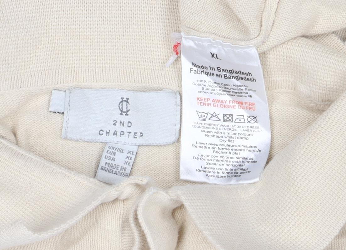 2nd Chapter Men’s Beige XL Cotton Short Sleeve Classic Polo Shirt
