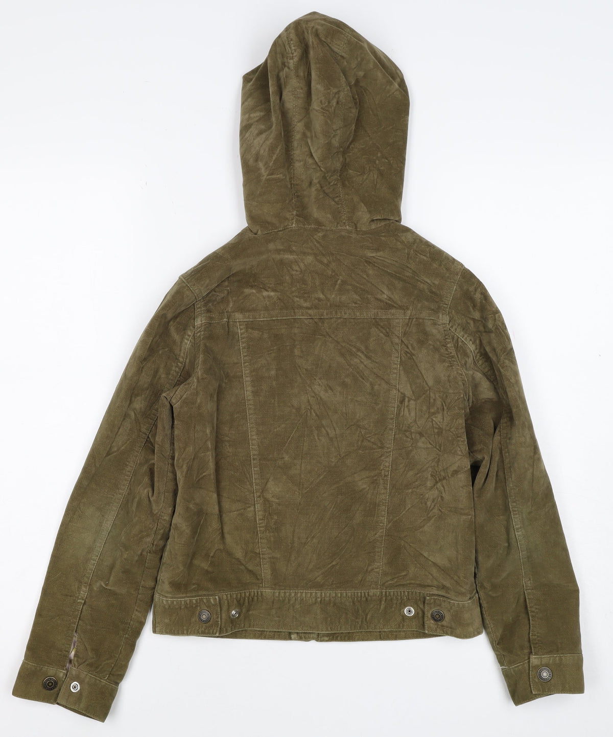 Gap Kids Girls Green Cotton Hooded Jacket 10-11 Years Floral Lined