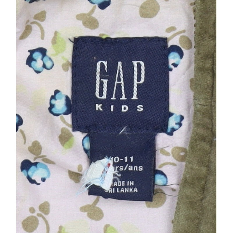 Gap Kids Girls Green Cotton Hooded Jacket 10-11 Years Floral Lined