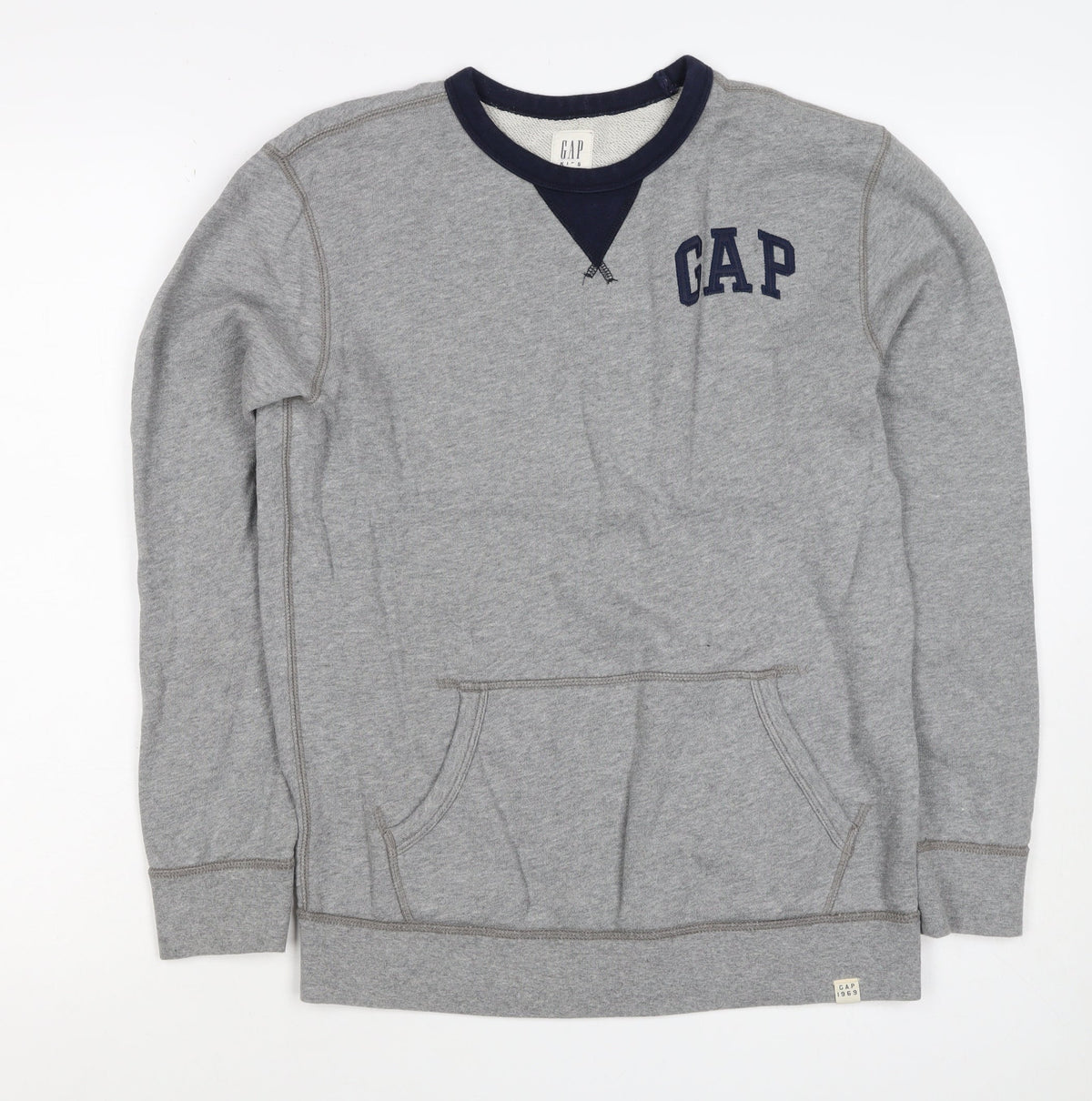 Gap Kids Boys Grey Logo Sweatshirt 14-15 Years Pullover Pockets