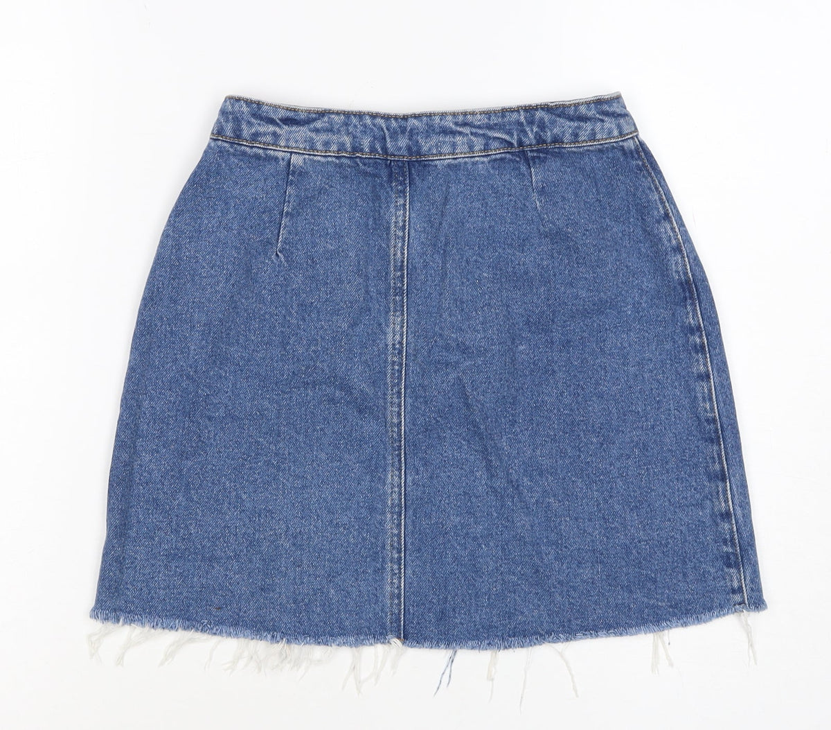 New Look 915 Teens Blue UK 4 Denim Button Front Mini Skirt