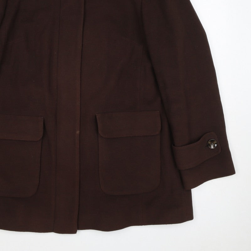 Viyella Women’s Brown Cashmere Blend Mid-Length Coat UK 16