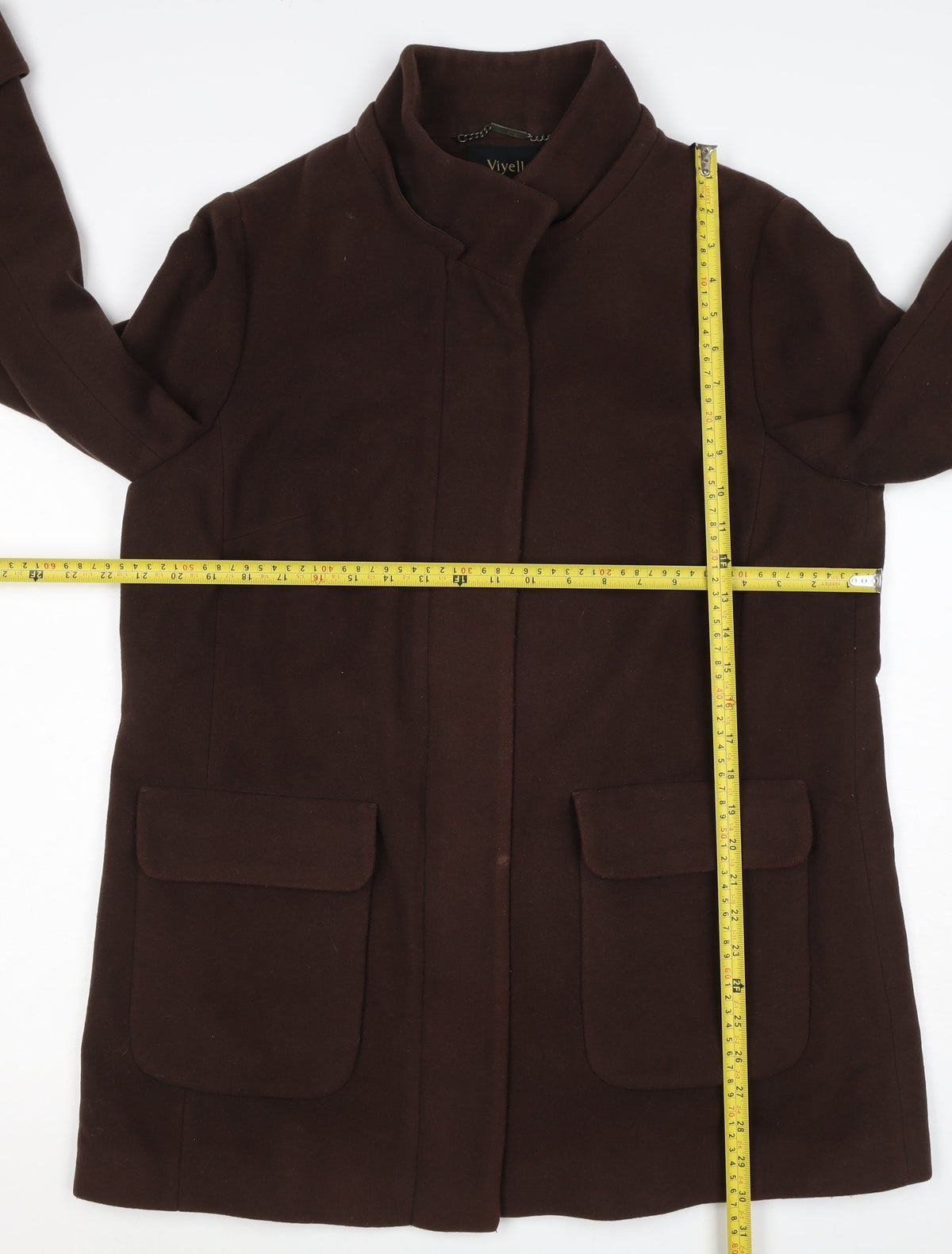Viyella Women’s Brown Cashmere Blend Mid-Length Coat UK 16